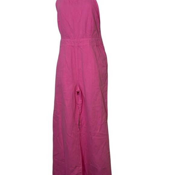 Rolla’s Alice Linen Overall Hot Pink Wide Leg Jumpsuit Size 26 - Picture 5 of 8